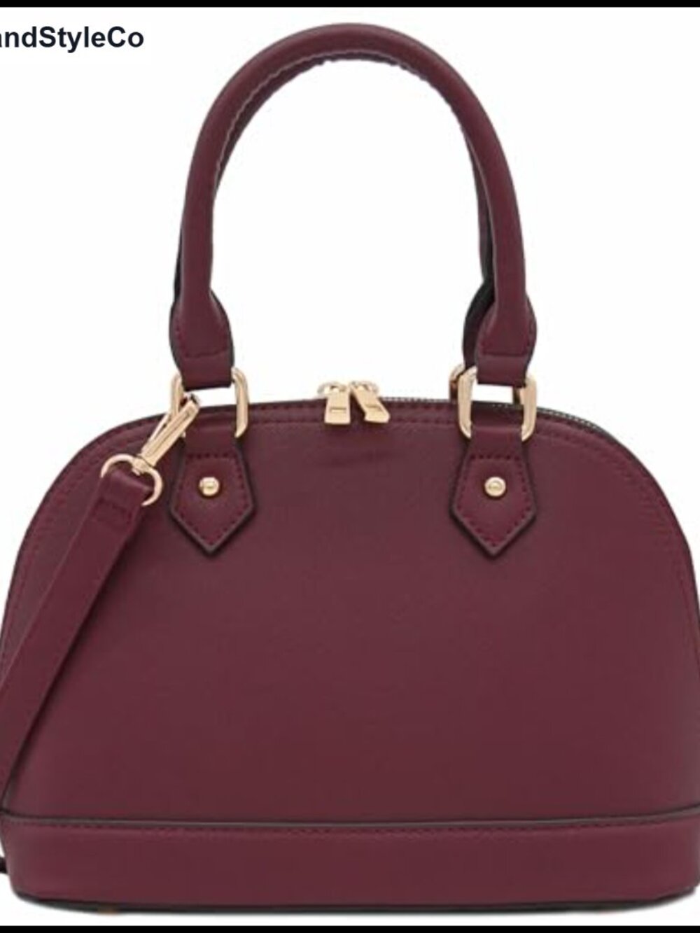 Faux Saffiano Leather Dome Satchel Purse Handbag